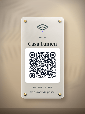 Plaque Wi‑Fi en verre